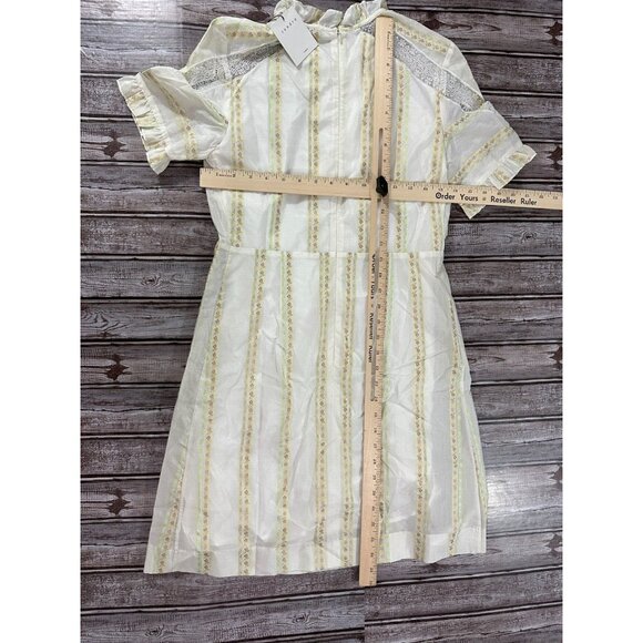 Sandro PARIS Mary Floral Embroidered Lace Trim Dress Size 38 NWT MSPR 398 - Picture 4 of 6